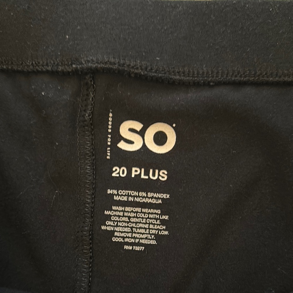 SO Black Skort Size 20 Plus Girls - Picture 3 of 7